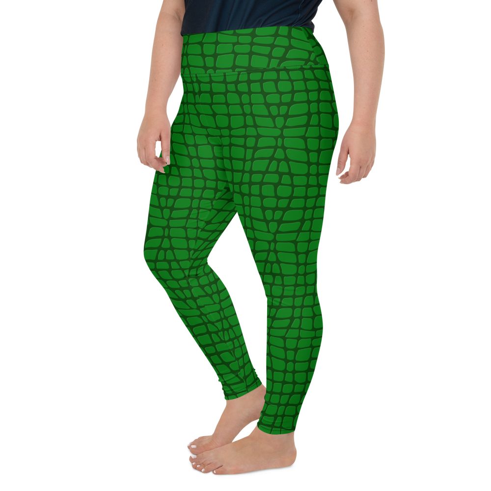 Alligator - Crocodile Halloween Cosplay Costume Plus Size Leggings - Image 4