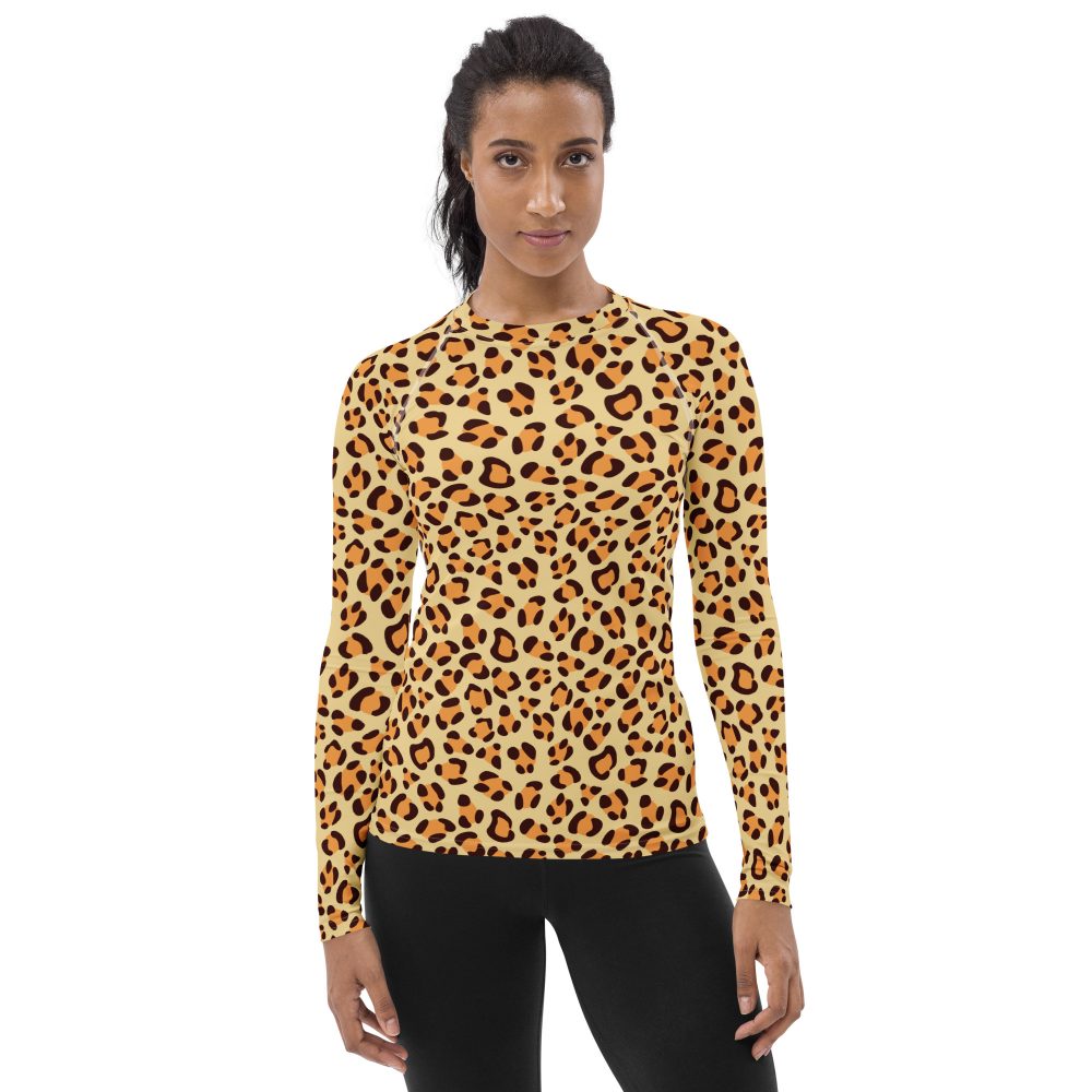 Leopard Jaguar Halloween Cosplay Costume Women's Rash Guard