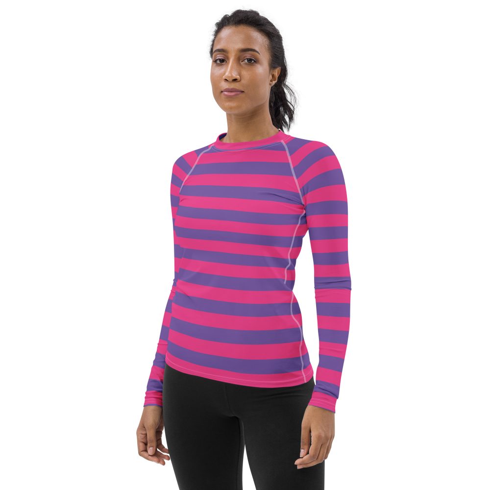 Cheshire Cat Halloween Cosplay Costume Women's Rash Guard - Image 3