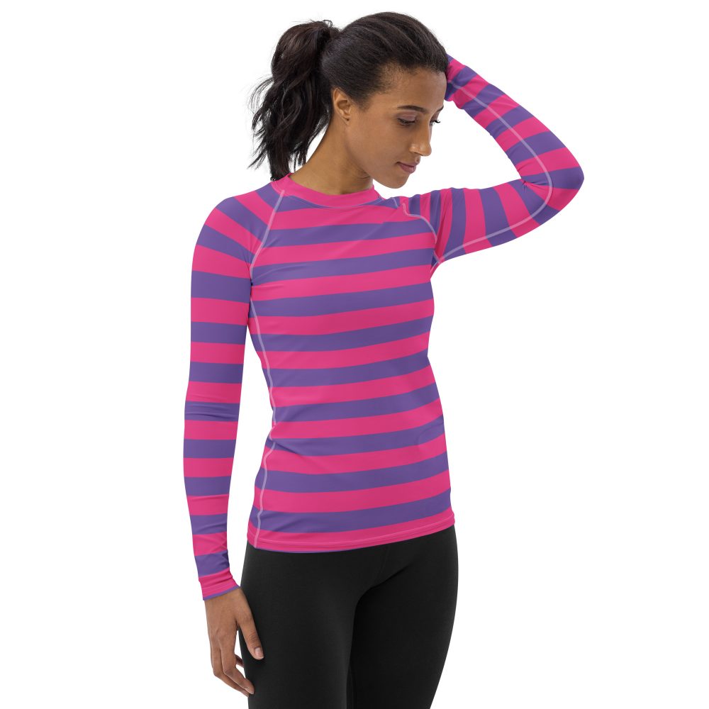 Cheshire Cat Halloween Cosplay Costume Women's Rash Guard - Image 4