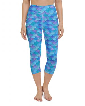 Sea Monster Mermaid Halloween Cosplay Costume Yoga Capri Leggings