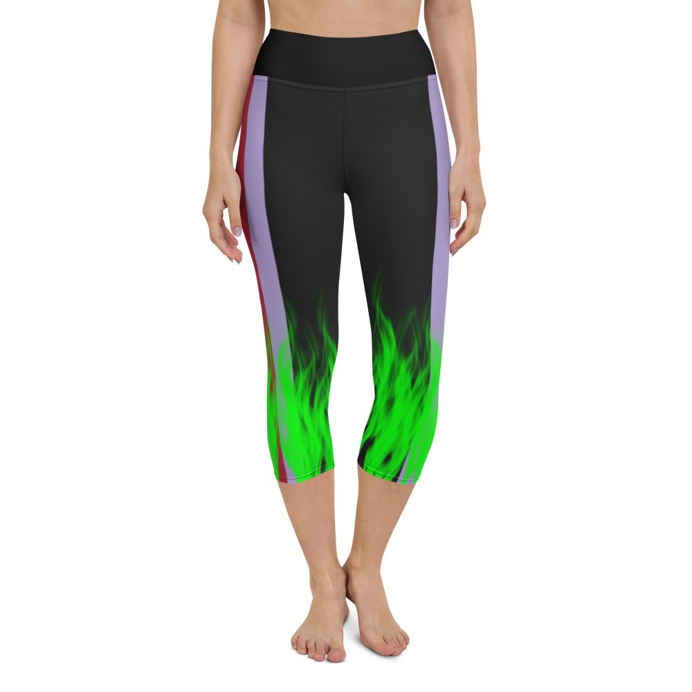 Maleficent Halloween Cosplay Costume Yoga Capri Leggings - Image 2