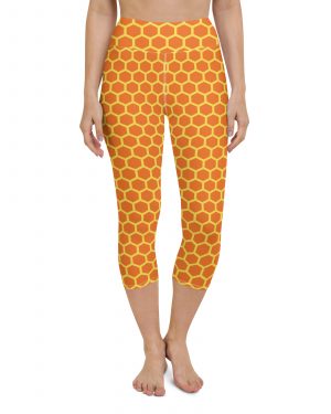 Honey Comb Halloween Cosplay Costume Yoga Capri Leggings