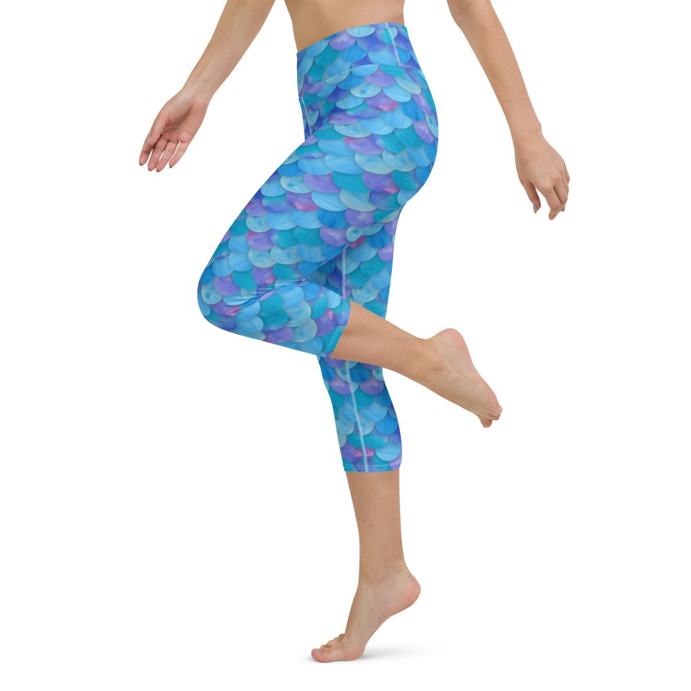 Sea Monster Mermaid Halloween Cosplay Costume Yoga Capri Leggings - Image 2