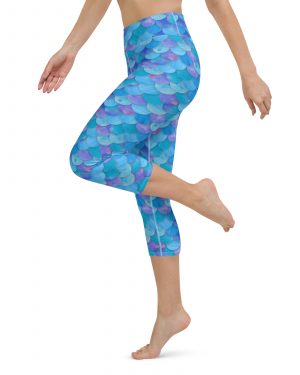 Sea Monster Mermaid Halloween Cosplay Costume Yoga Capri Leggings