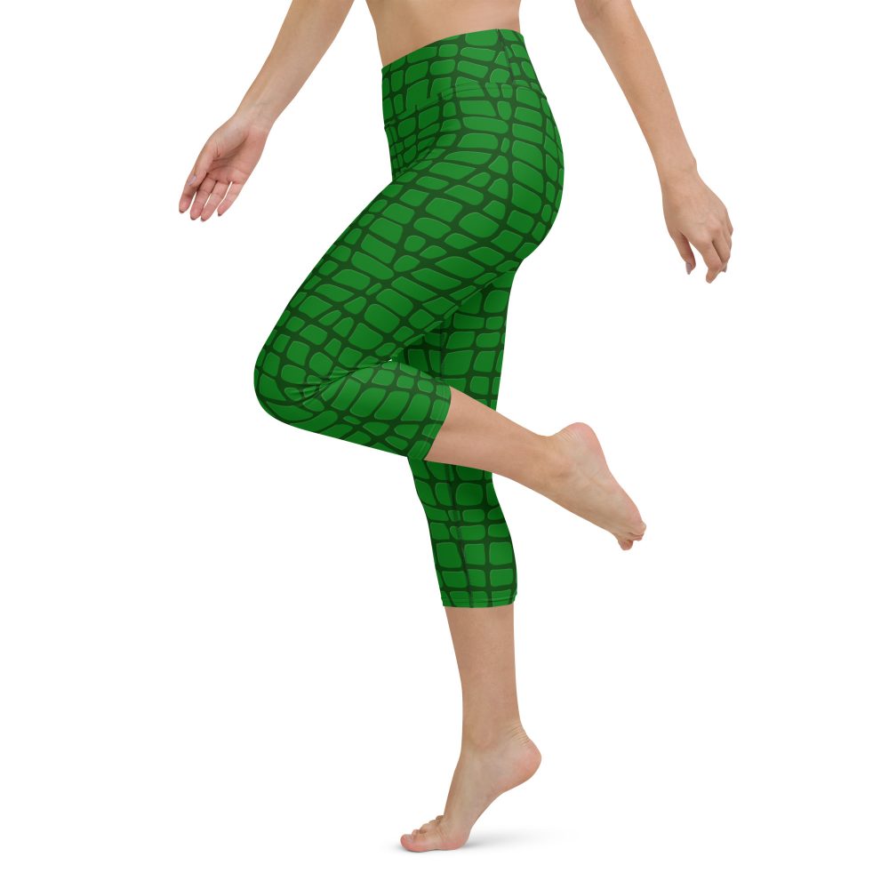 Alligator - Crocodile Halloween Cosplay Costume Yoga Capri Leggings - Image 2