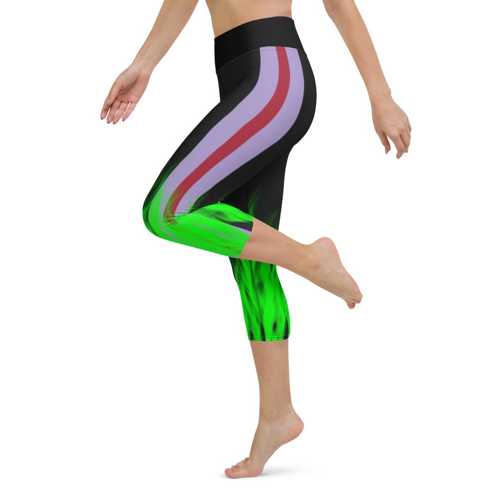 Maleficent Halloween Cosplay Costume Yoga Capri Leggings - Image 3