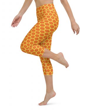 Honey Comb Halloween Cosplay Costume Yoga Capri Leggings