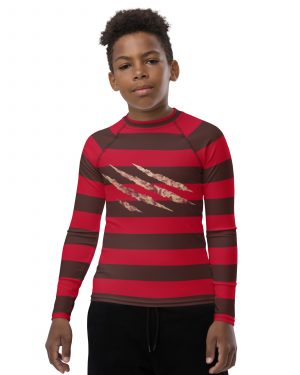 Freddy Nightmare Serial Killer Cosplay Costume Youth Rash Guard