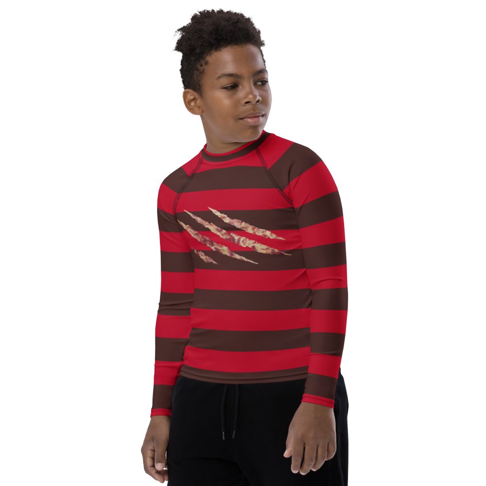 Freddy Nightmare Serial Killer Cosplay Costume Youth Rash Guard - Image 3