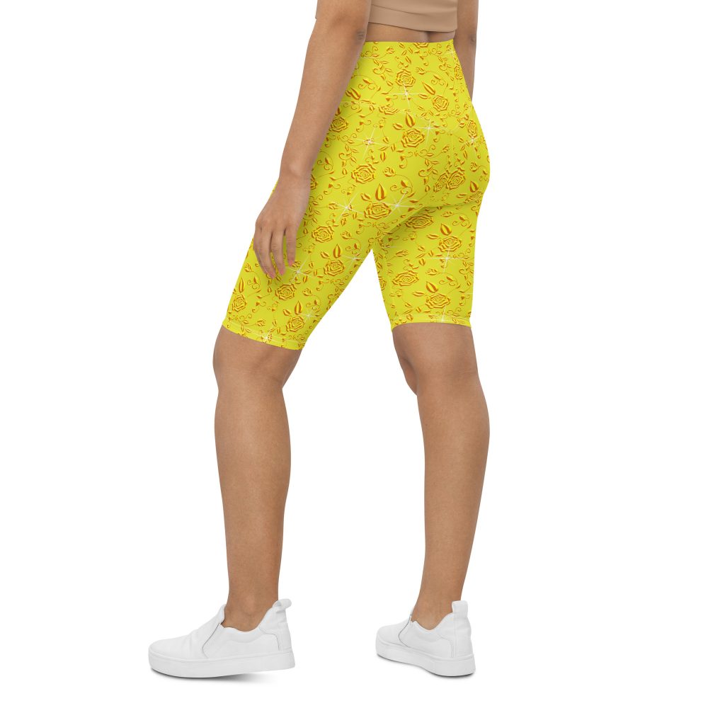 Snow White Cosplay Halloween Costume Yellow Flowers Bike Shorts - Image 5