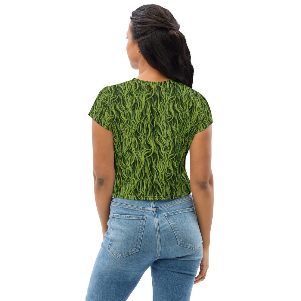 Green Fur Cosplay Costume Printed Crop Tee - Image 2