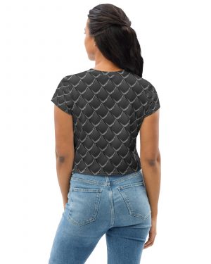 Dragon Cosplay Costume Black Scales Crop Tee