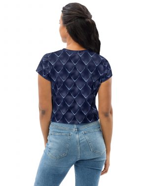 Dragon Cosplay Costume Navy Blue Scales Crop Tee