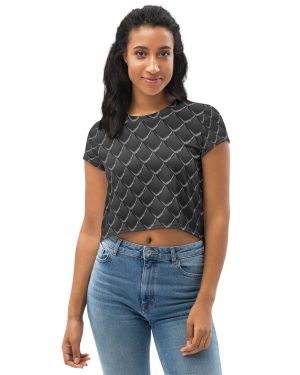 Dragon Cosplay Costume Black Scales Crop Tee