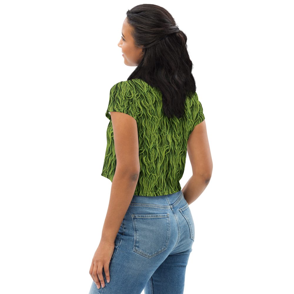 Green Fur Cosplay Costume Printed Crop Tee - Image 3