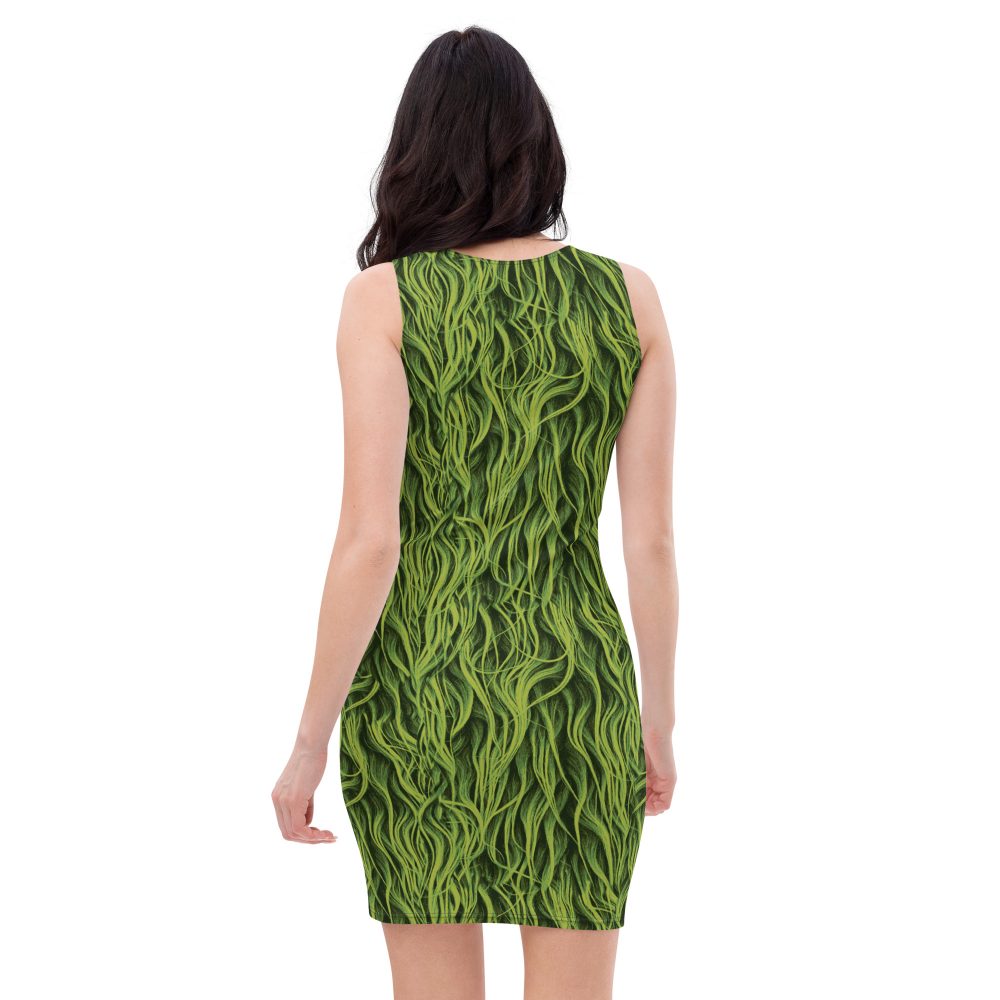 Green Fur Cosplay Costume Fitted Bodycon Dress - Image 2