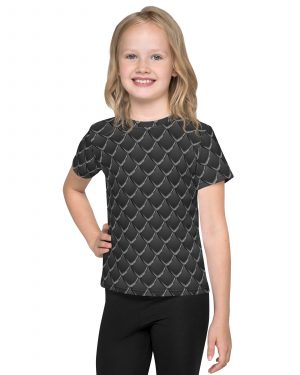 Dragon Cosplay Costume Black Scales Kids T-shirt