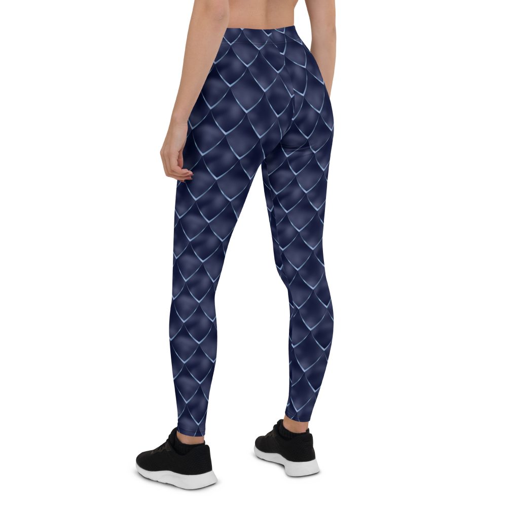 Dragon Cosplay Costume Navy Blue Scales Leggings - Image 2