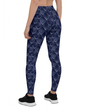 Dragon Cosplay Costume Navy Blue Scales Leggings