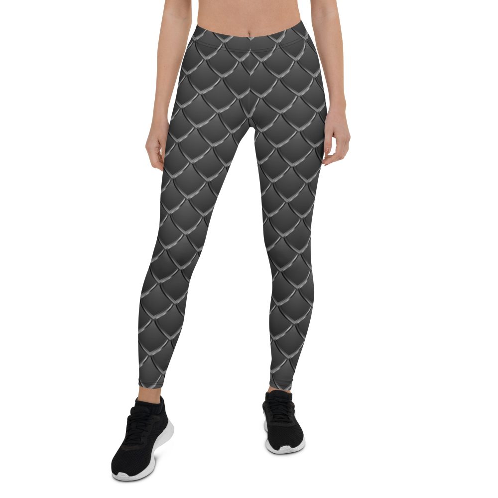 Dragon Cosplay Costume Black Scales Leggings