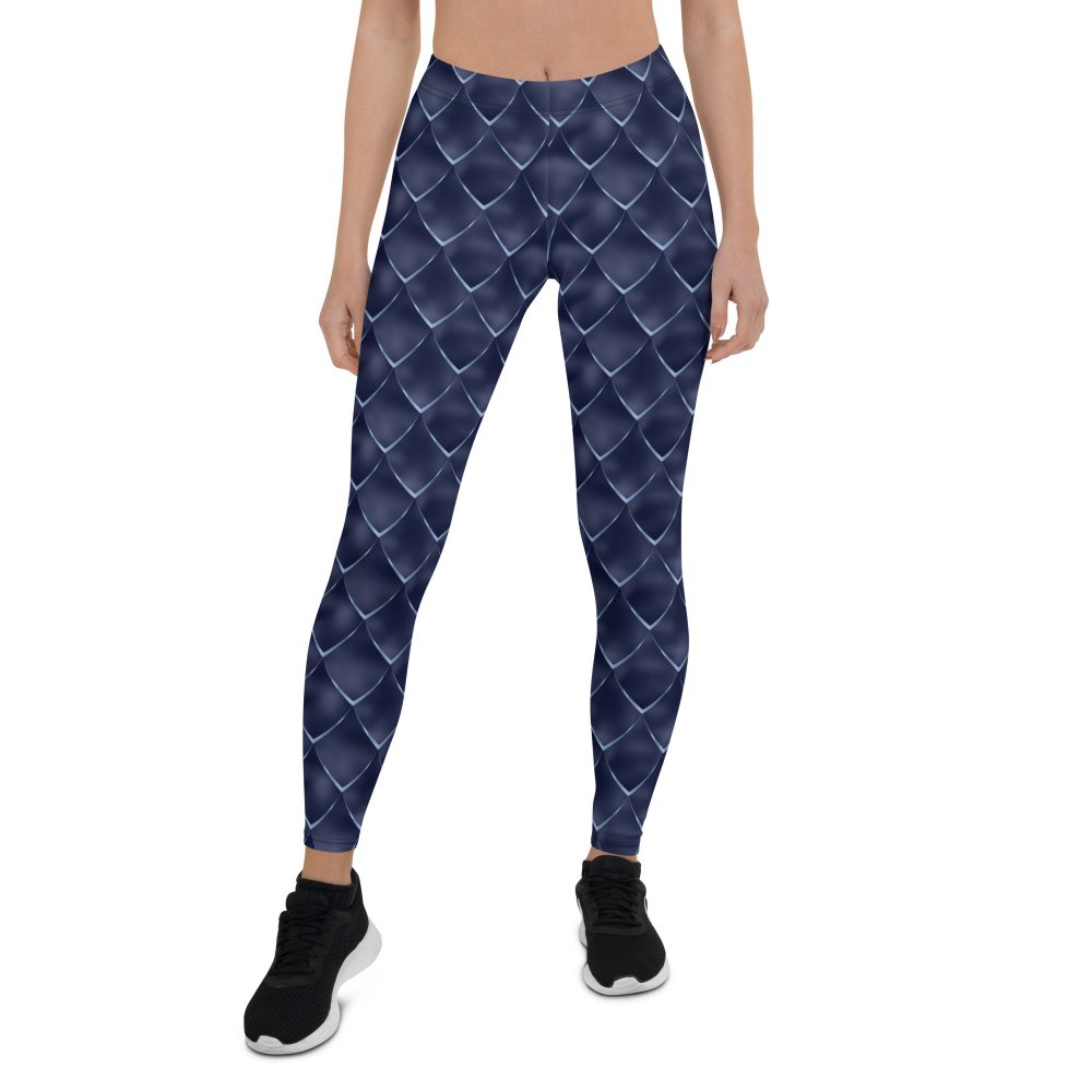 Dragon Cosplay Costume Navy Blue Scales Leggings