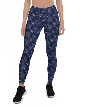 Dragon Cosplay Costume Navy Blue Scales Leggings