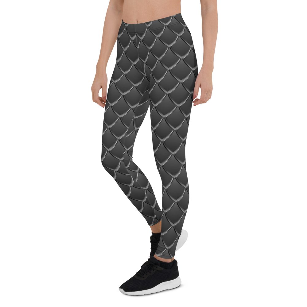 Dragon Cosplay Costume Black Scales Leggings - Image 3