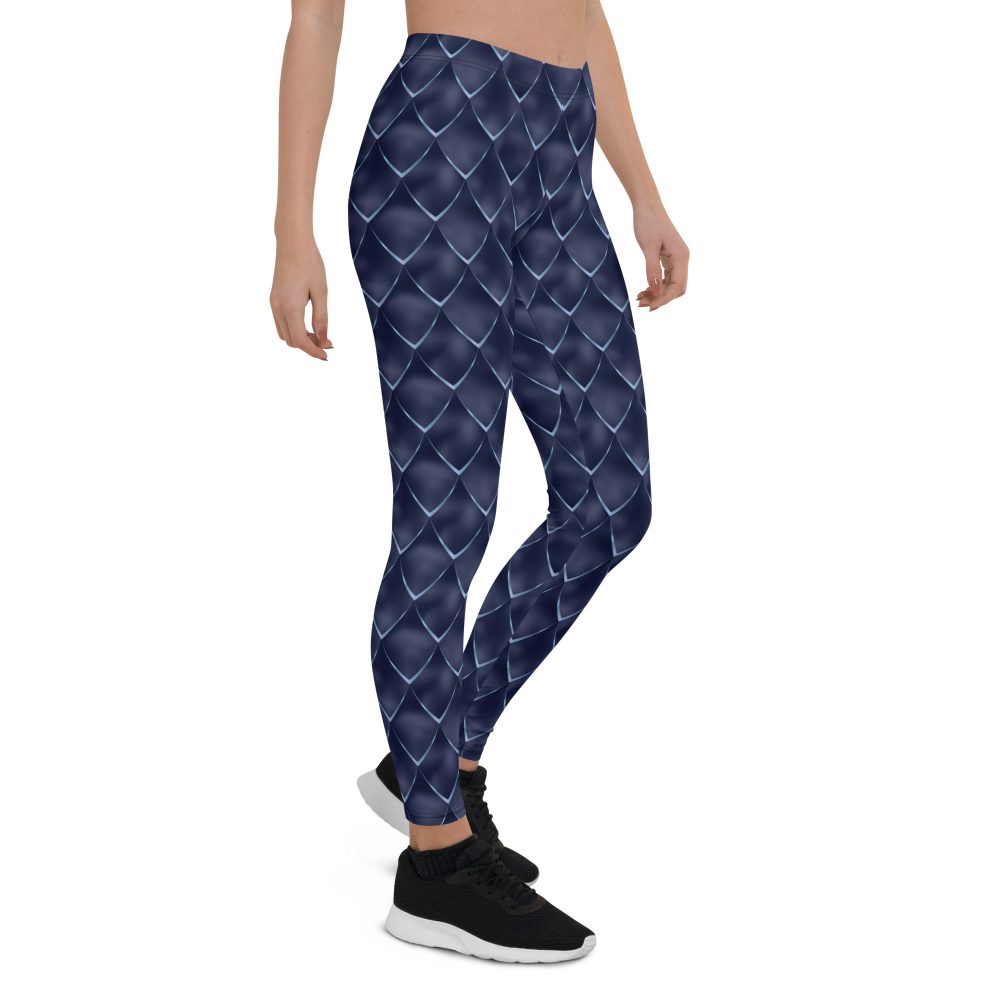 Dragon Cosplay Costume Navy Blue Scales Leggings - Image 5