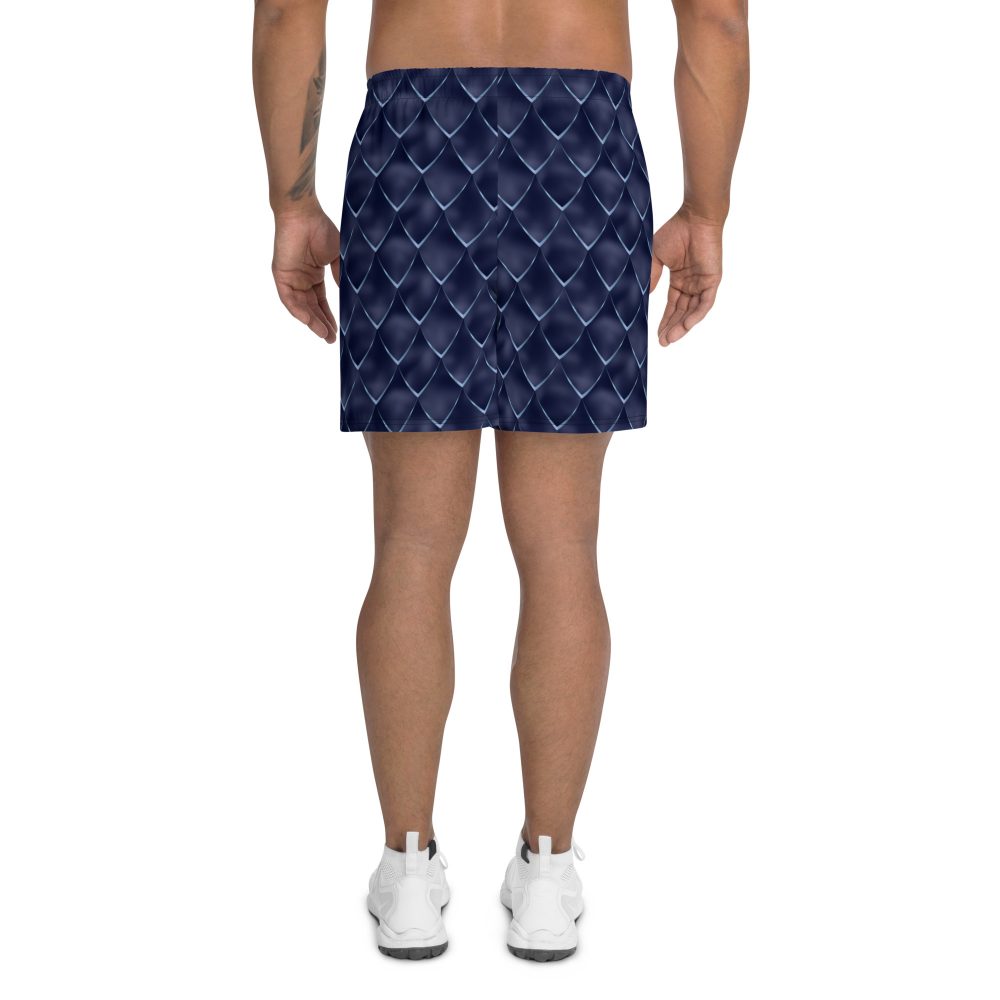 Dragon Cosplay Costume Navy Blue Scales Men's Athletic Shorts - Image 4