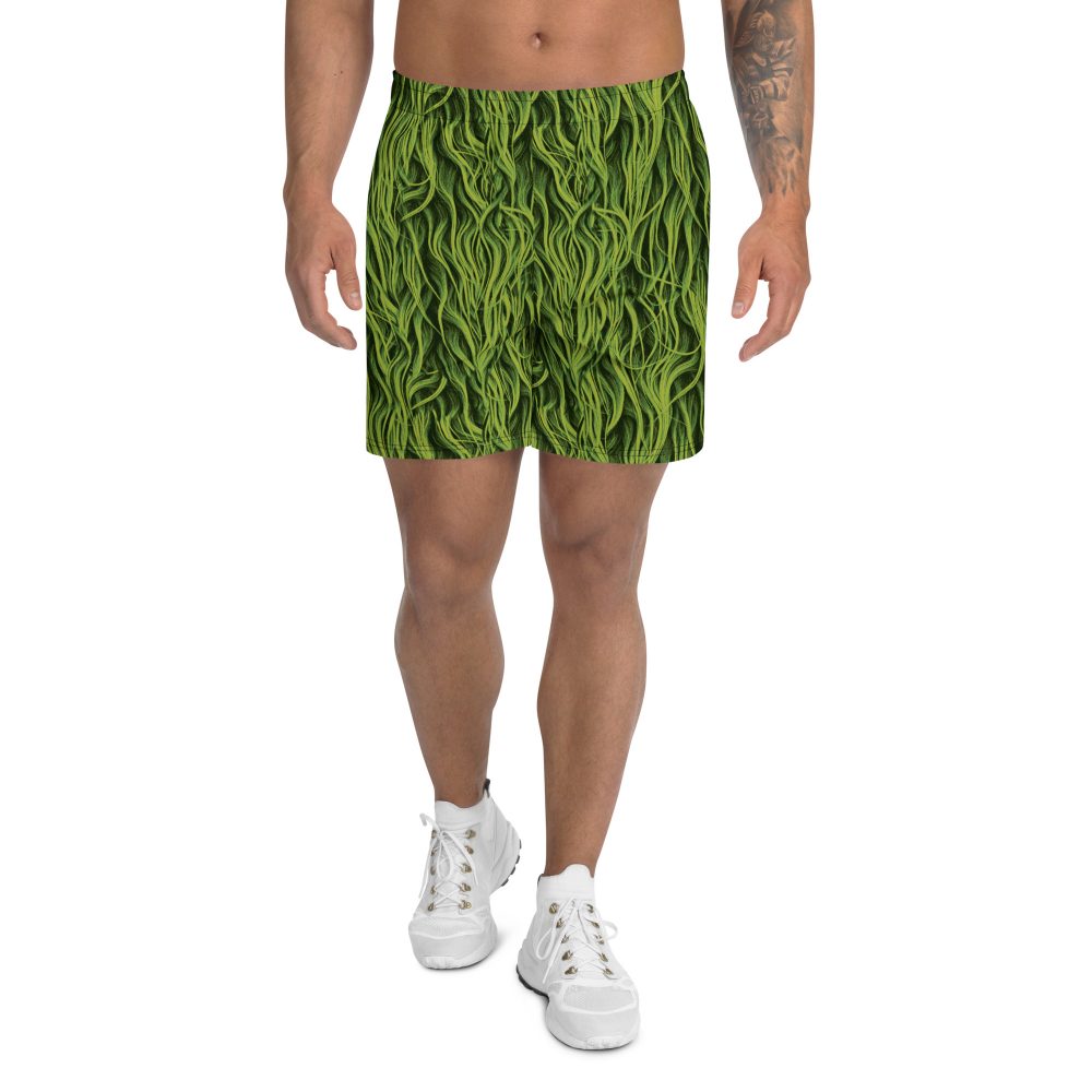 Green Fur Cosplay Costume Men's Athletic Shorts