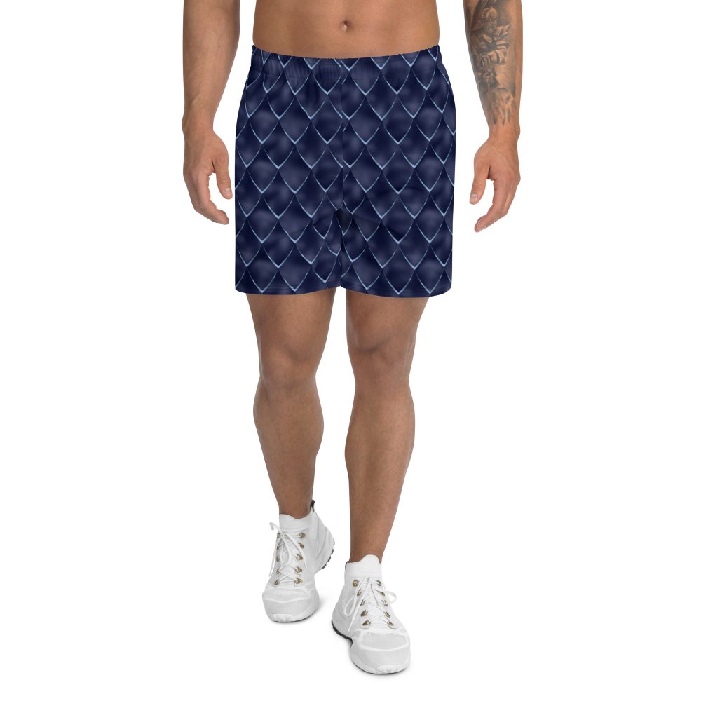 Dragon Cosplay Costume Navy Blue Scales Men's Athletic Shorts