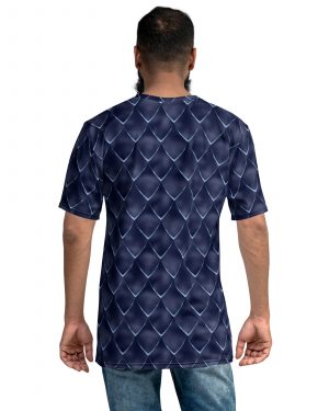 Dragon Cosplay Costume Navy Blue Scales Men’s t-shirt