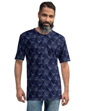 Dragon Cosplay Costume Navy Blue Scales Men’s t-shirt