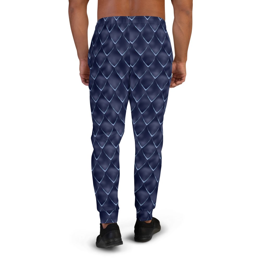 Dragon Cosplay Costume Navy Blue Scales Men's Joggers - Image 4