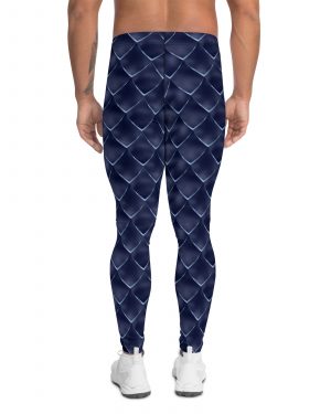 Dragon Cosplay Costume Navy Blue Scales Men’s Leggings