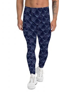 Dragon Cosplay Costume Navy Blue Scales Men’s Leggings