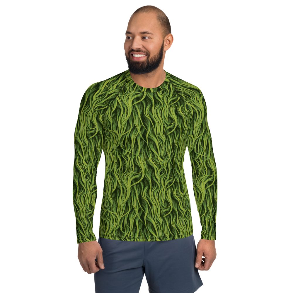 Green Fur Cosplay Costume Men's Rash Guard