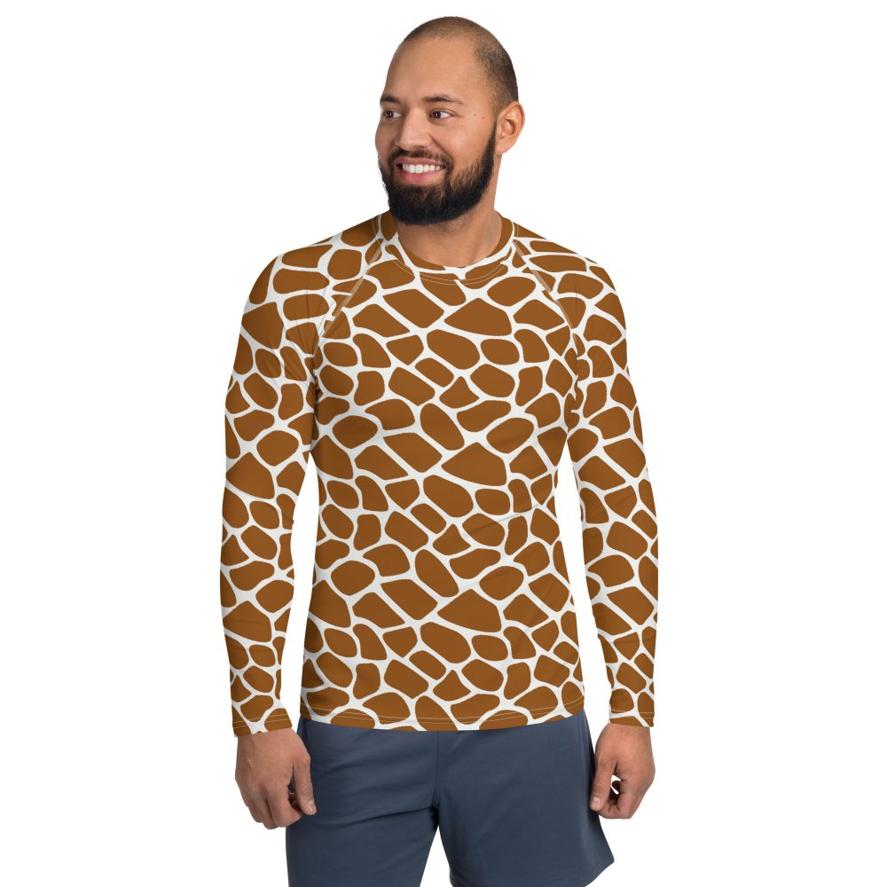 Giraffe Costume Animal Print Safari Halloween Cosplay Men's Rash Guard