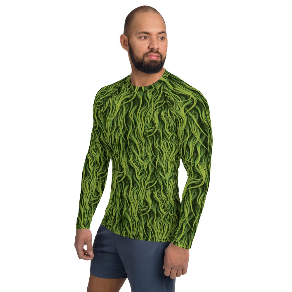 Green Fur Cosplay Costume Men's Rash Guard - Image 3