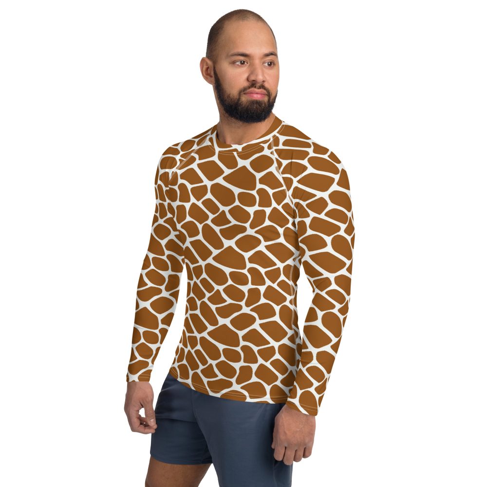 Giraffe Costume Animal Print Safari Halloween Cosplay Men's Rash Guard - Image 3