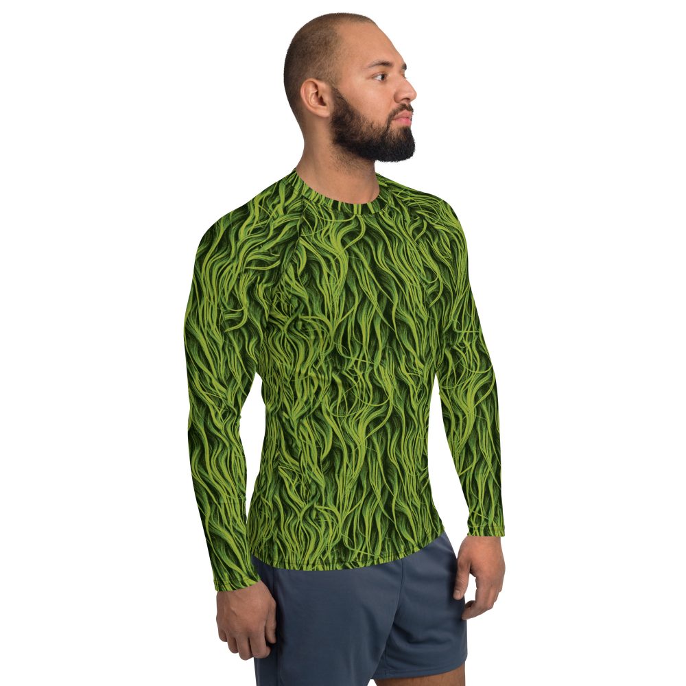 Green Fur Cosplay Costume Men's Rash Guard - Image 4