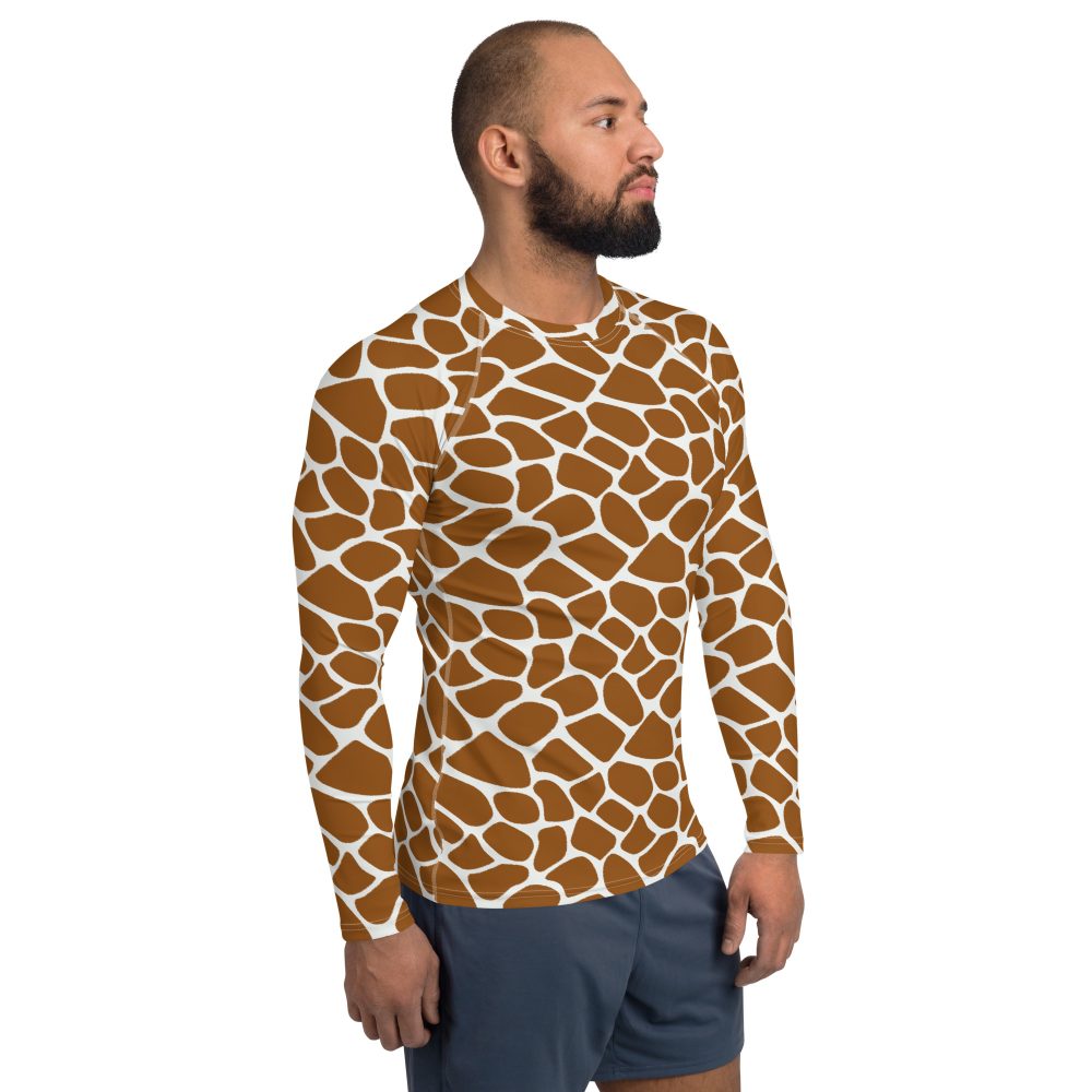 Giraffe Costume Animal Print Safari Halloween Cosplay Men's Rash Guard - Image 4