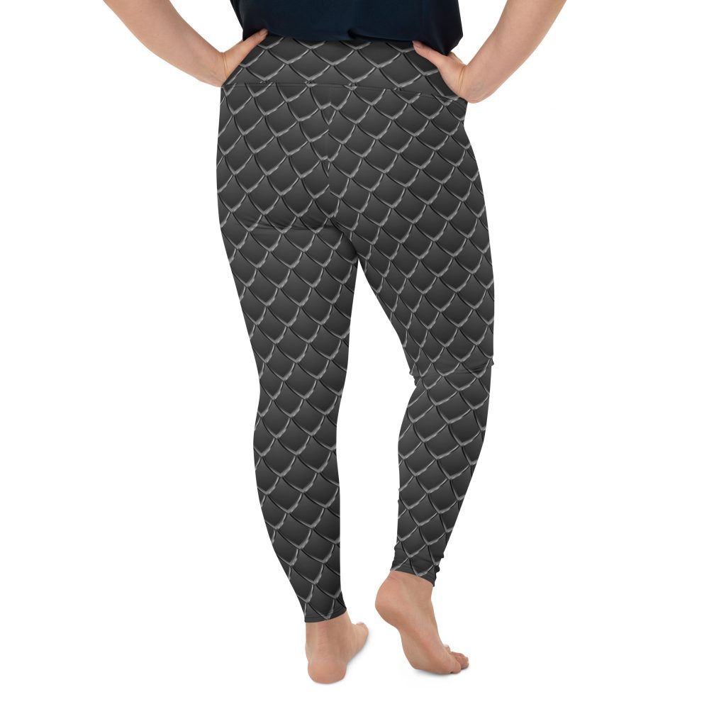 Dragon Cosplay Costume Black Scales Plus Size Leggings - Image 2