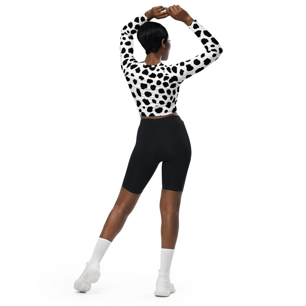 Dalmatian Puppy Dog Cosplay Halloween Costume long-sleeve crop top - Image 3