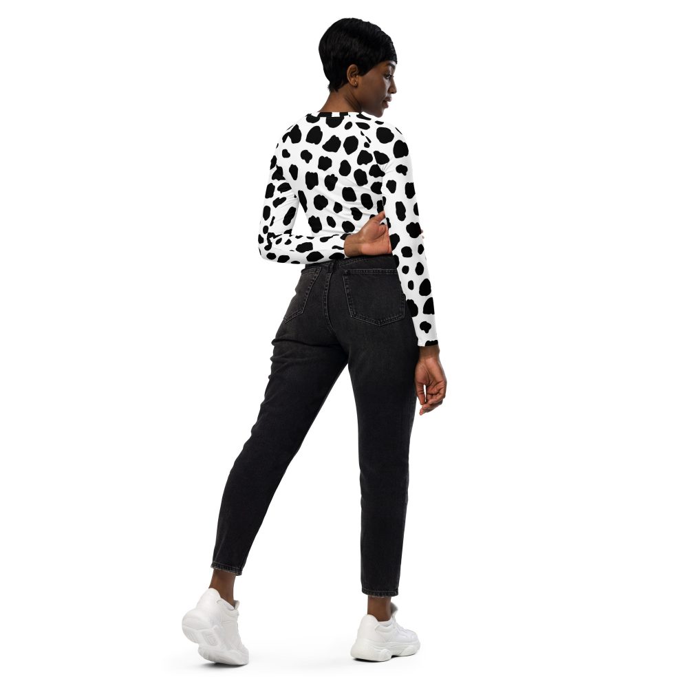 Dalmatian Puppy Dog Cosplay Halloween Costume long-sleeve crop top - Image 4