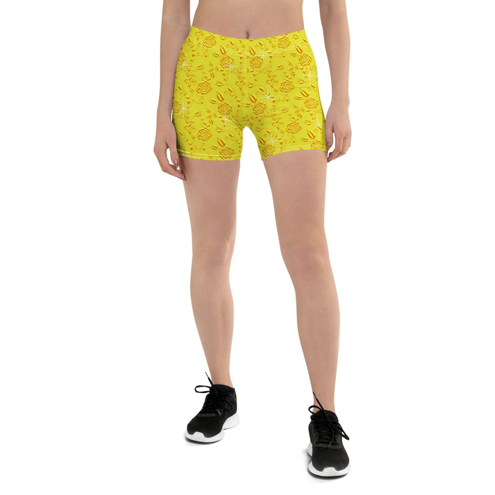 Snow White Cosplay Halloween Costume Yellow Flowers Shorts