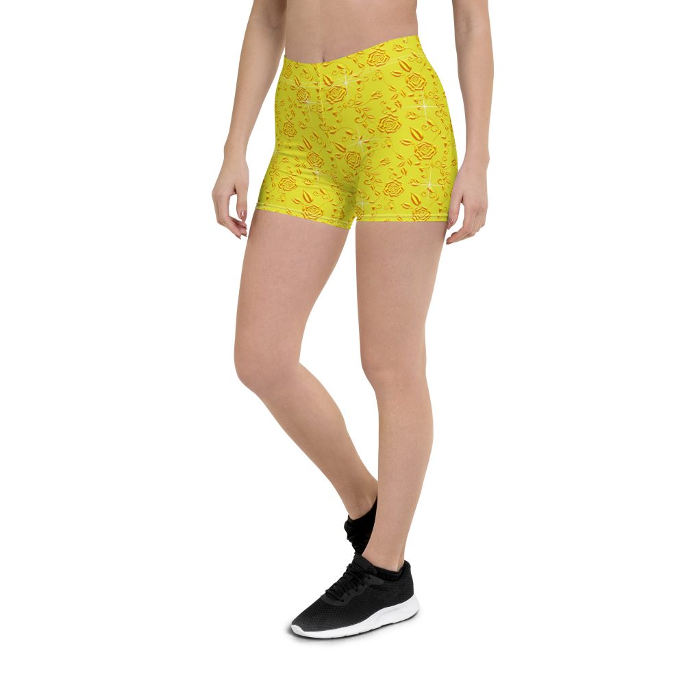 Snow White Cosplay Halloween Costume Yellow Flowers Shorts - Image 5