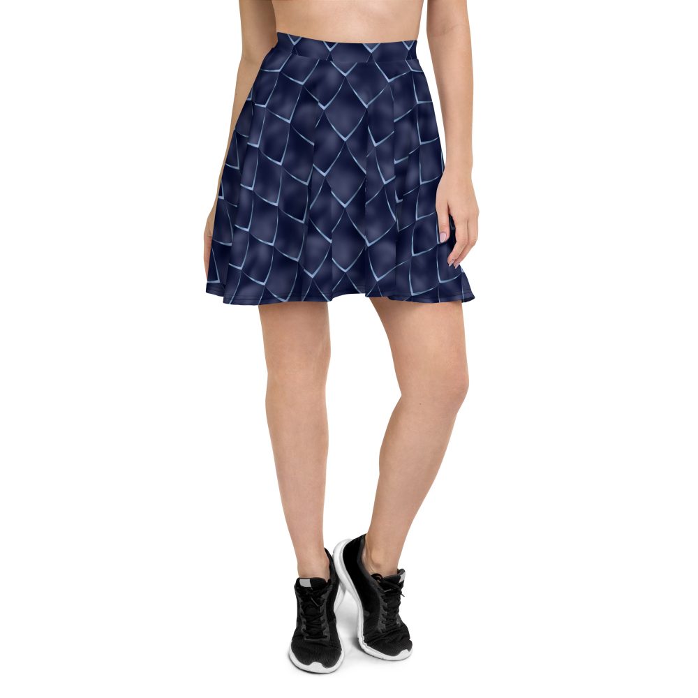 Dragon Cosplay Costume Navy Blue Scales Skater Skirt