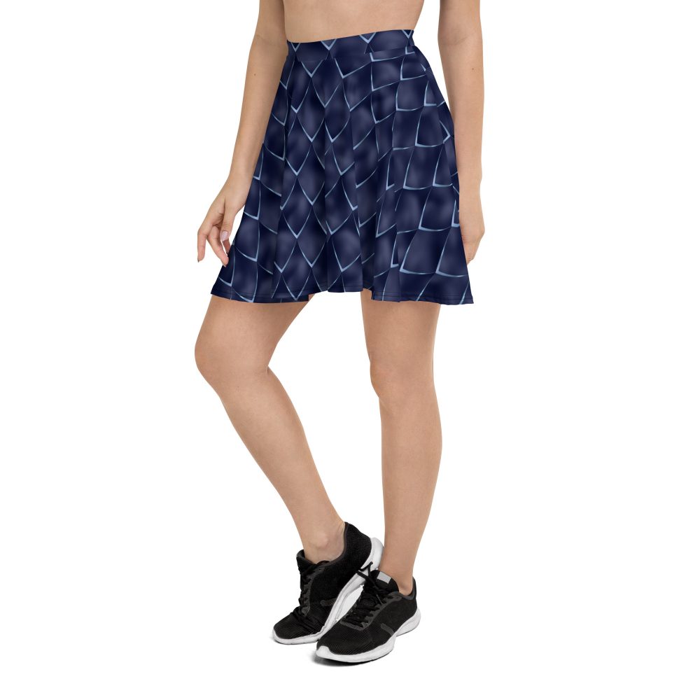 Dragon Cosplay Costume Navy Blue Scales Skater Skirt - Image 3